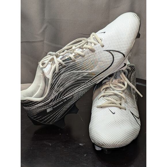 Nike Vapor Mens 12 White Black Edge Speed 360 Football Cleats CD0082-014 main image 5
